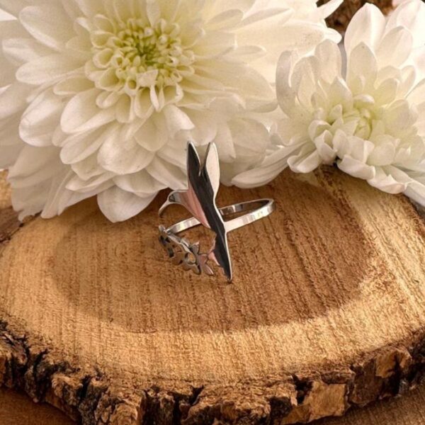 Anillo Colibri con flores
