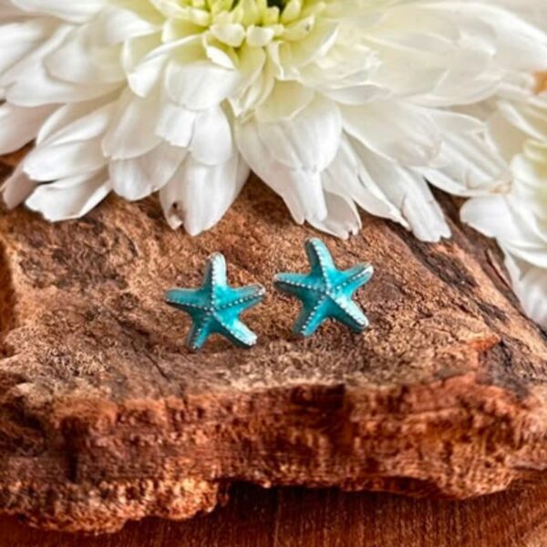 Aros Estrella de mar turquesas