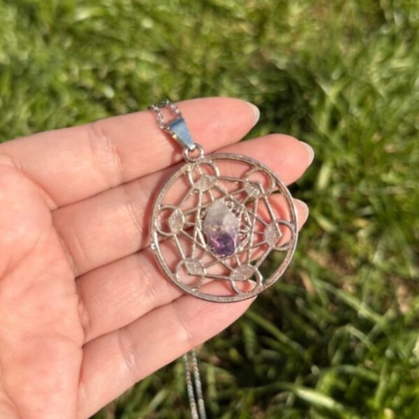 Collar Metratom + amatista en bruto