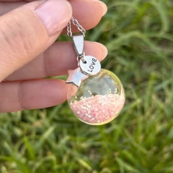 Collar Suspiro de de hadas LOVE rosa